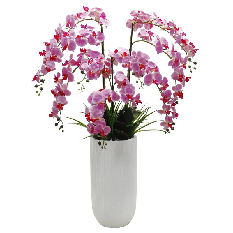 XL Commercial Artificial Plant Displays 150cm Faux Orchid Plant in Pot Liner, Pink