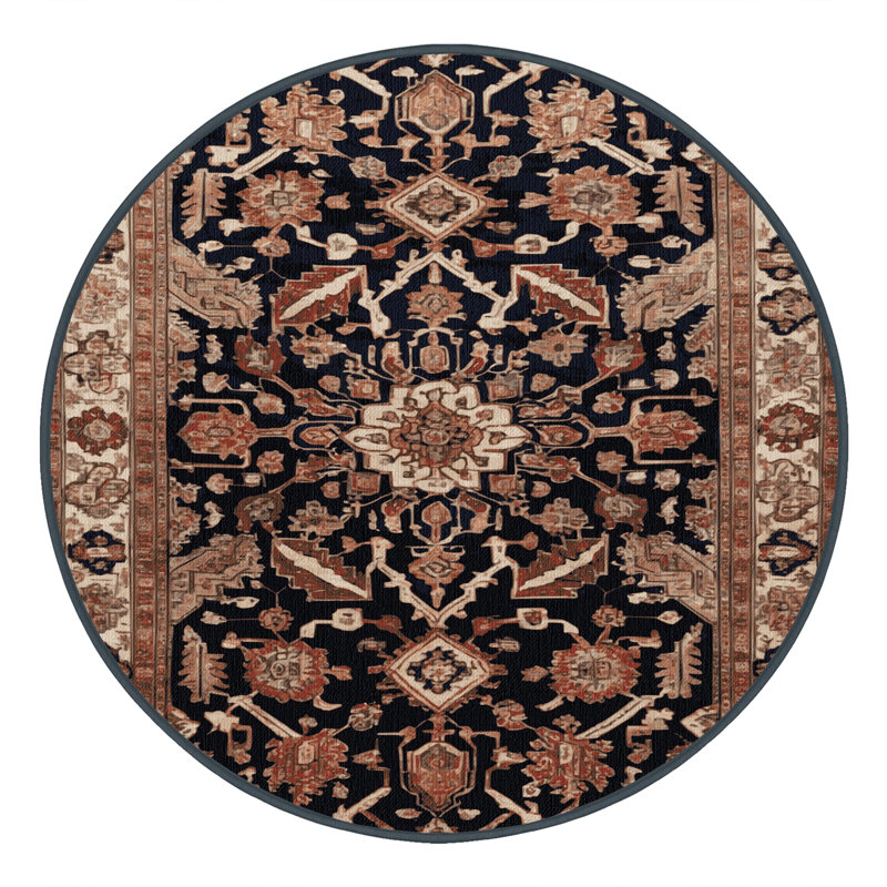 Tapis brun lavable à la machine, Rond 6 pi