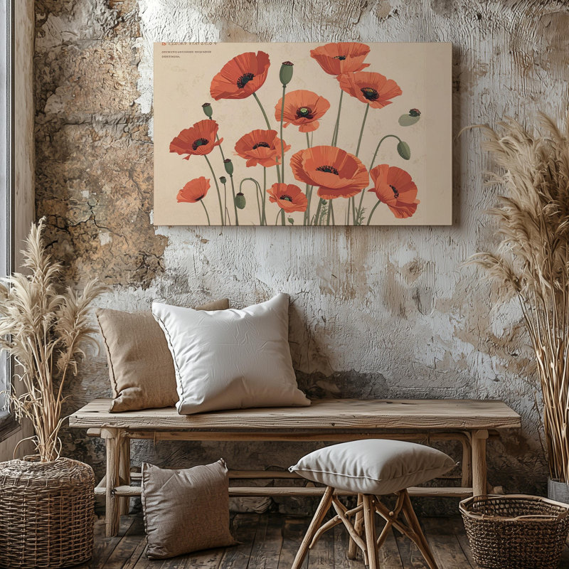 Art floral sur toile avec fleur de New York, H 18 po x l 24 po