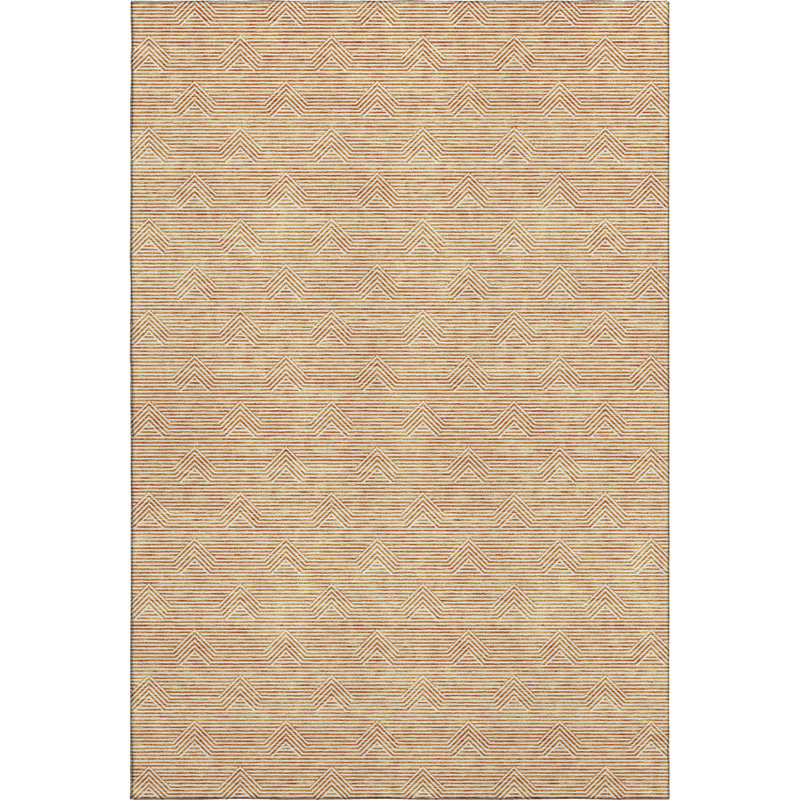 Premium Machine Washable Prisco Orange Rug, Rectangle 10' x 14'