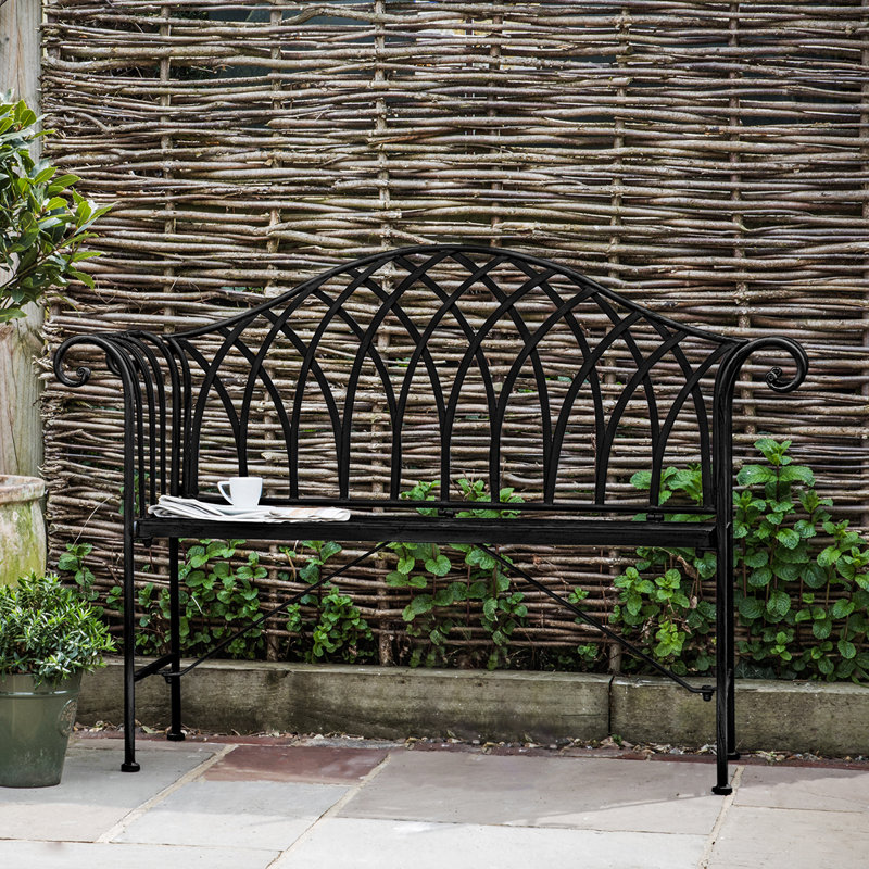 Fayetteville Metal Outdoor Bench, Noir