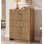 Commode à 6 tiroirs de 31,5 po de largeur pour chambre à coucher, commode haute moderne avec design incurvé, rangement pour vêtements en bois pour le salon, couloir