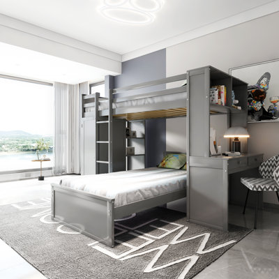 Gosim Kids Twin Bunk Bed with Drawers
