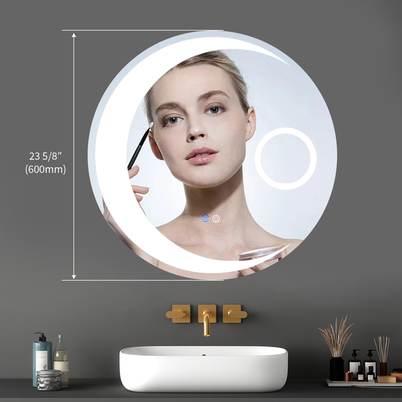 Miroir mural rond Franciscka, 23,6 po x 23,6 po