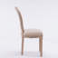 Chaise de salle à manger en bois massif de style français avec dossier en rotin et siège en lin, ensemble de 2 pour un usage quotidien élégant.