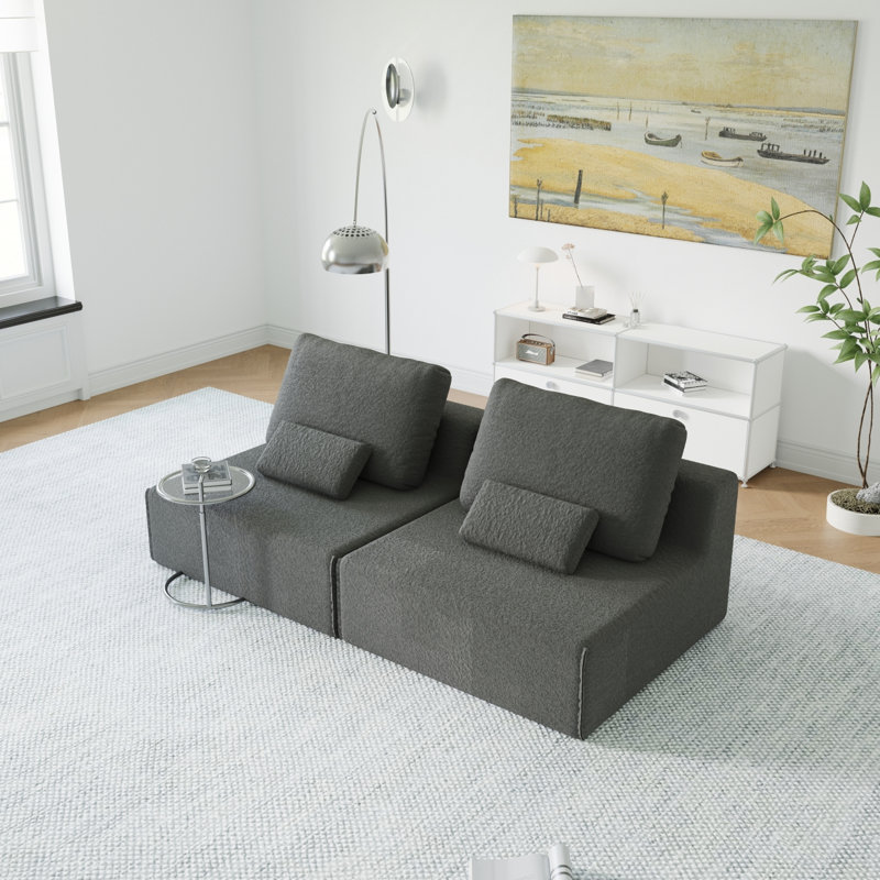 Boneless Oversized Modular Sectional Sofa,Luxury Boucle Floor Couch Set,Convertible Compressed Couch,Spacious Foam-Filled Sofa For Living Room, Free Combination,3 Colors