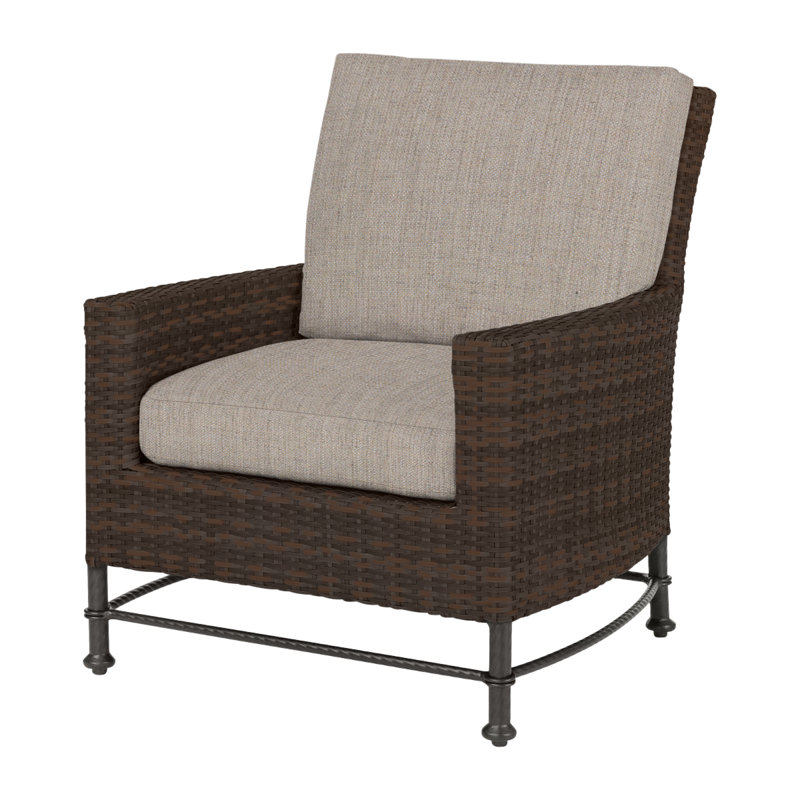 Alexee Woven Lounge Chair Frame with Cushions, Cast Ash Sunbrella® Plainweave, Ash II, Mink