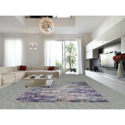 Contemporary Wool Abstract Indian Area Rug 10x13