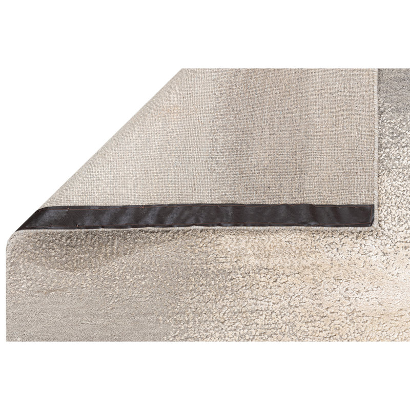 Tapis ivoire et sable noué à la main de haute qualité, Rectangulaire 8 pi x 10 pi