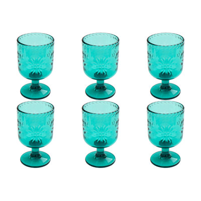 Talavera Tumbler, Teal, 18.0 oz, Set of 6
