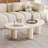 Minimalist Cloud Coffee Table - Curved Cashew Design, Compact Low-Height Centre Table for Living Room & Small Spaces