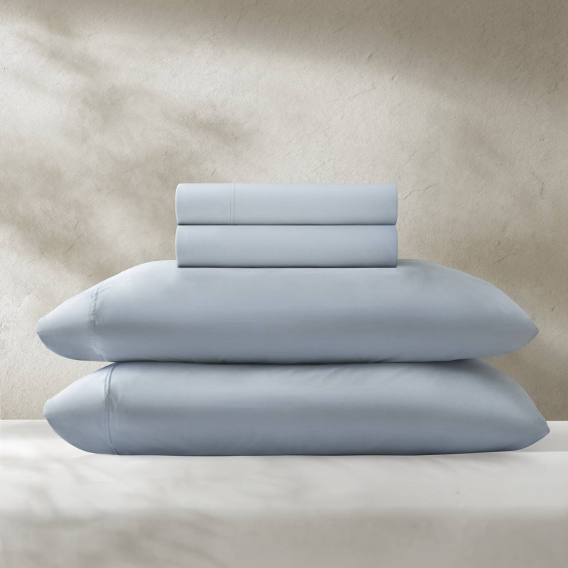Ensemble de draps et de draps respirants en jersey très grand, 4 pièces, bleu, extensible