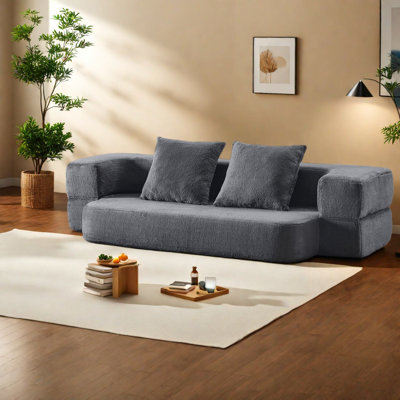 Compression Sofas Bed, 74.81 Inch Plush Foam, Modern Compact Home
