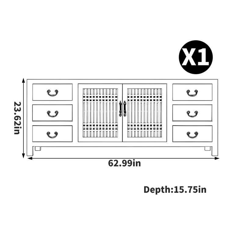 Chinese style storage TV stand