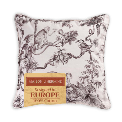 Maison d'Hermine Bonobo - Brown 100% Cotton Decorative Pillow cover - 20" x 20" - Pack of 1