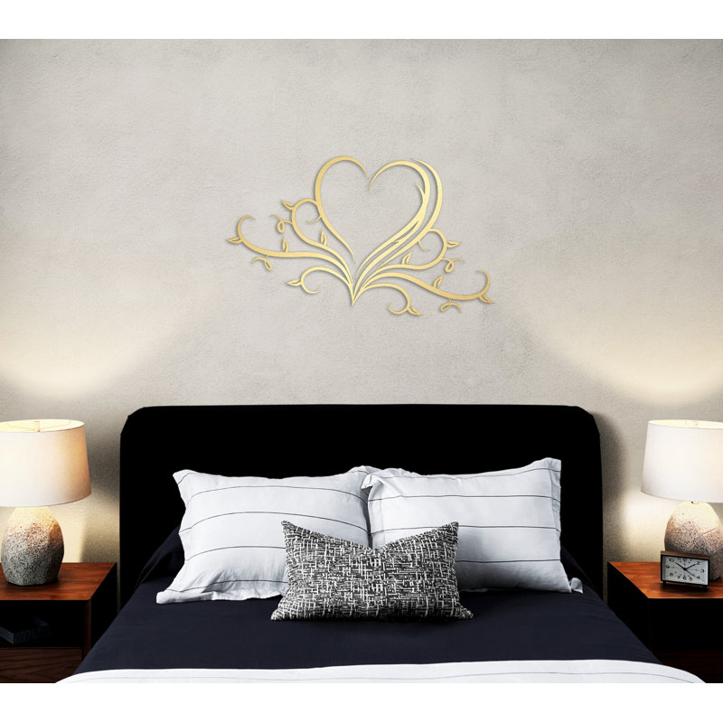 Cœur en métal, décoration murale «Love Art» avec votre texte personnalisé pour décoration intérieure, mariage, cadeau de la Saint-Valentin