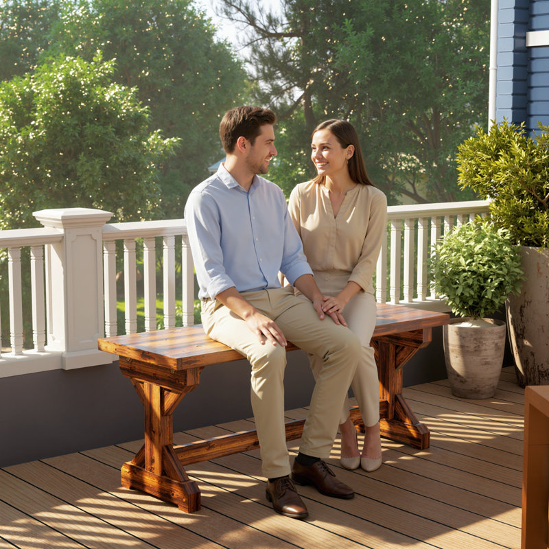 Solid Wood Fir Outdoor Bench