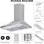 Hotte murale de 30 pouces - Hotte de cuisinière à conduit en acier inoxydable convertible de style cheminée en acier inoxydable avec ventilateur à 3 vitesses et efficacité de 400 pi³ / min