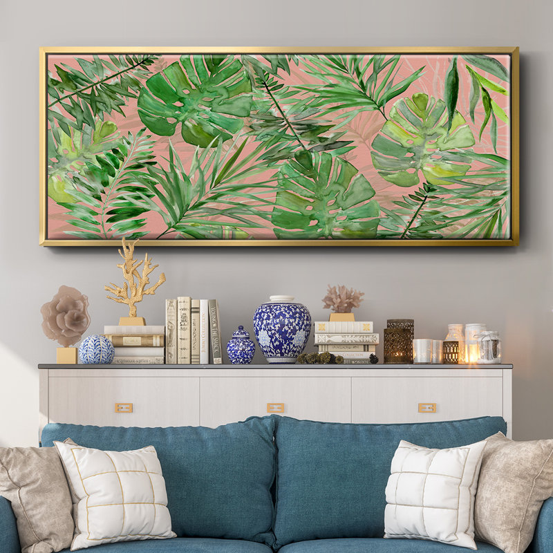 Carnet de croquis tropical, corail, toile encadrée, H 24 po x l 60 po