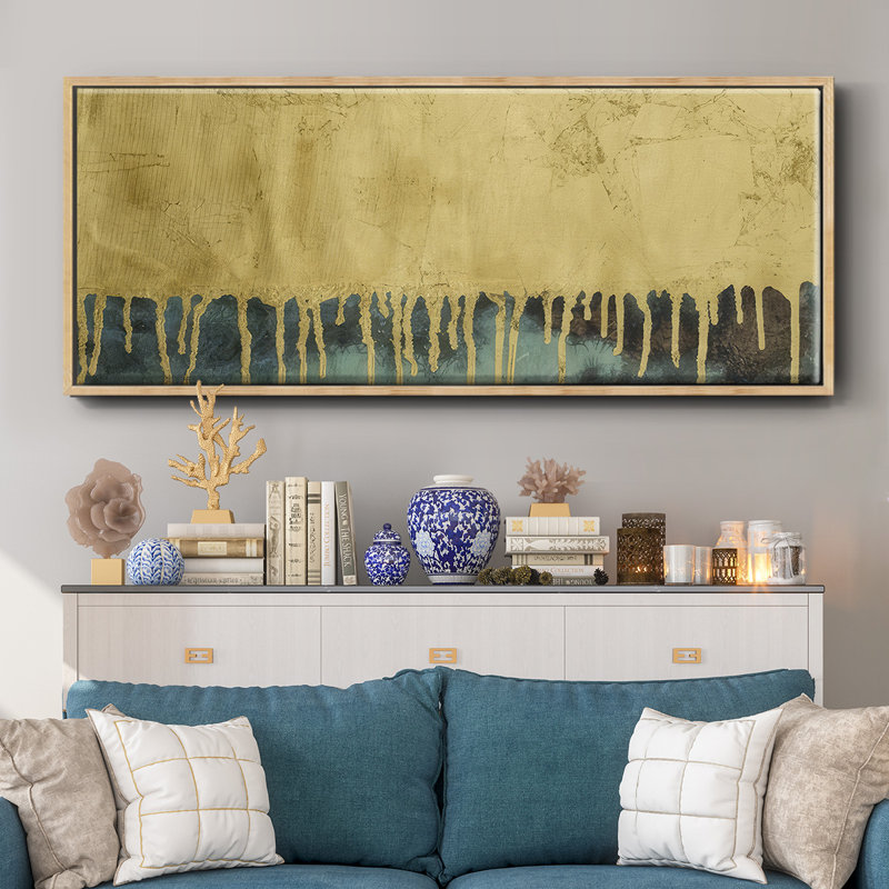 Aquafer II- Framed Canvas, 20" H x 50" W