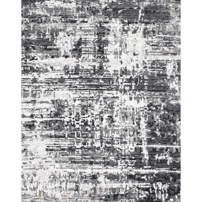 Hand-Knotted High-Quality Gray and Silver Area Rug