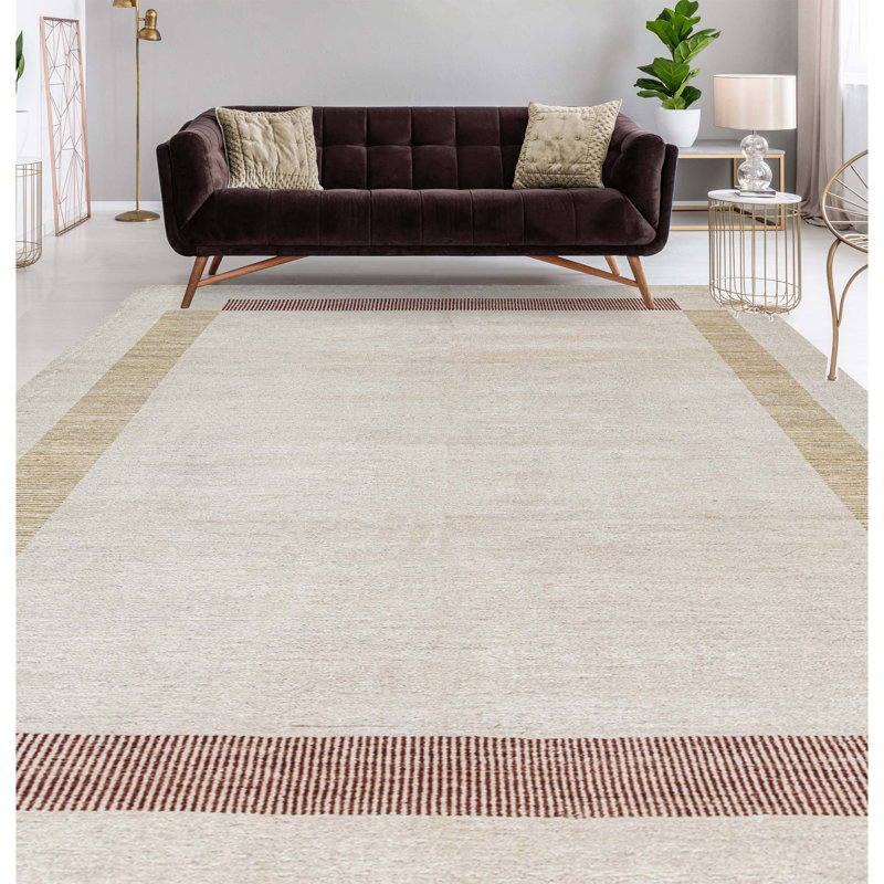 Gabbeh Hand-Knotted High-Quality Ivory Area Rug