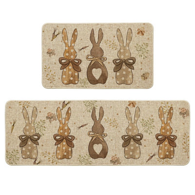 Kitchen CarpetSet, 2 Pieces (brown)