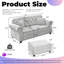 Canapé Chesterfield de 63 pouces de style Mid-Century avec repose-pieds, accoudoirs roulés et garniture cloutée-786885093