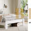 Structure de très grand lit avec tête de lit en bois, plateforme silencieuse, aucun sommier tapissier requis et grand rangement sous le lit-1546046134