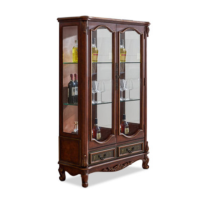 Nut-brown Solid + Manufactured Wood+Glass Display Cases