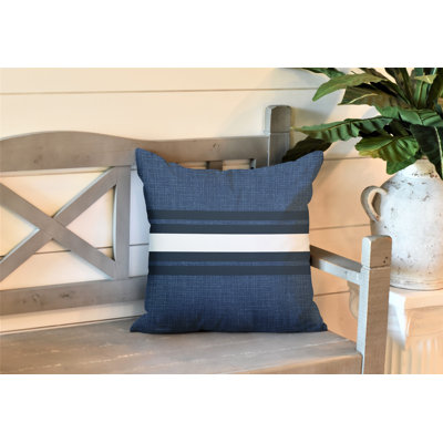Striped Outdoor Reversible Throw Pillow