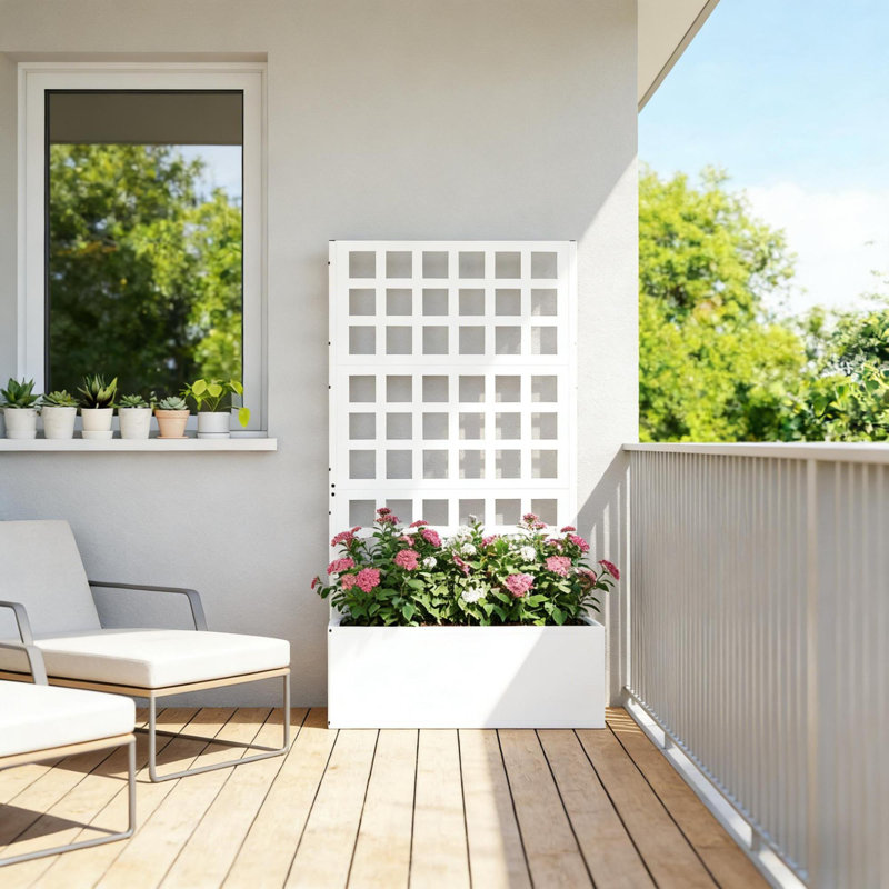 Durable Steel Planters, Space-saving Garden Bed, Modern Style Trellis