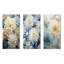Blooming Mums, peinture en beige et bleu - Ensemble de 3 impressions sur toile de mamans-1022528581-1022528583