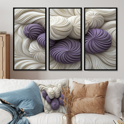 Or et mauve de Noël tourbillon de menthe poivrée IV - ensemble de décoration murale de Noël