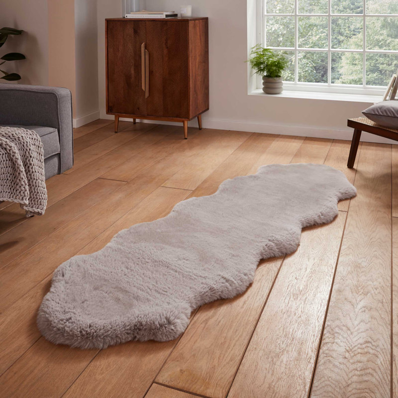 Lehi area rug Table Tufted Sheepskin Silver, Novelty 60 x 180cm