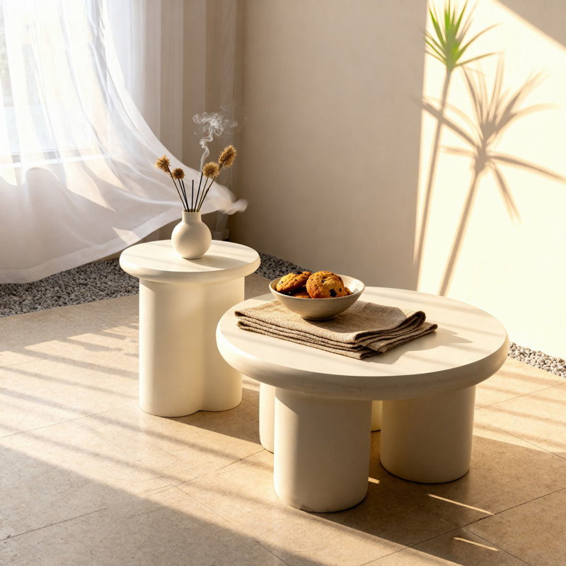 Daisy 2-Piece Round Coffee Table Set