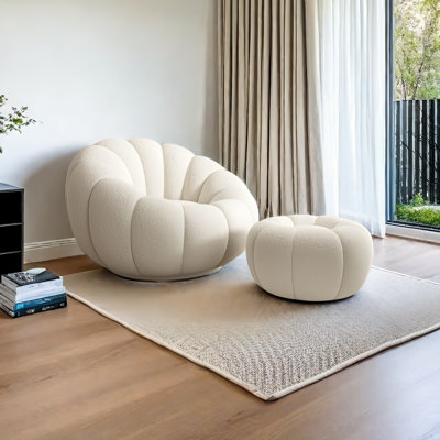 Modern Upholstered Rocking Chair with Ottoman by VIBORZ