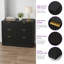 Commode 6 tiroirs cannelée, grande commode noire-129104537