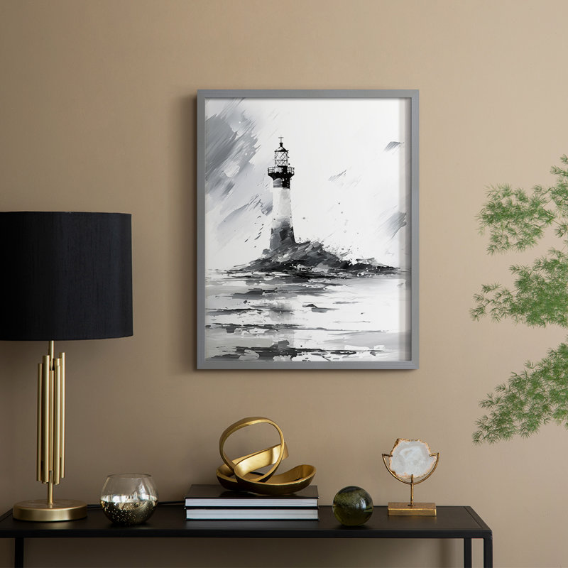 NAUTICAL Series Dxxxxi, reproduction encadrée - bois massif, H 11 po x l 9 po, Gris
