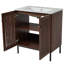 Meuble-lavabo moderne brun foncé 30 po