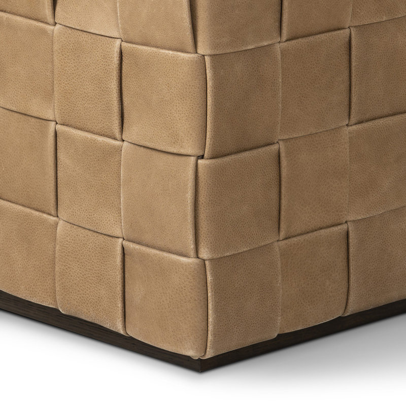 FLORES Square Ottoman, Light Brown