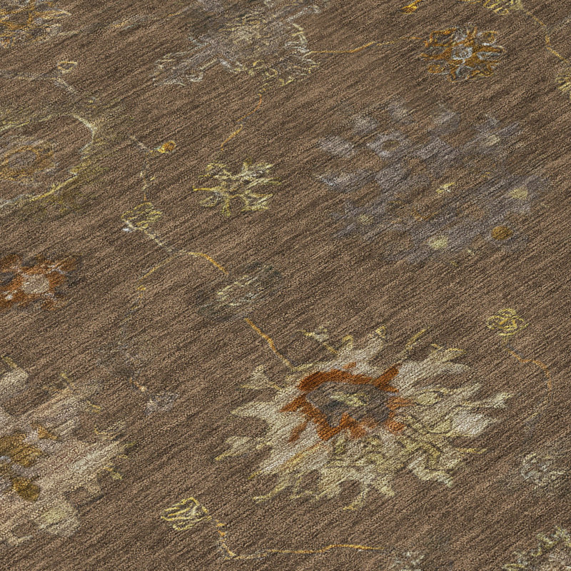 Tapis chocolat intérieur / extérieur lavable à la machine Xhevrie, Rectangle 2 pi 6 po x 3 pi 10 po