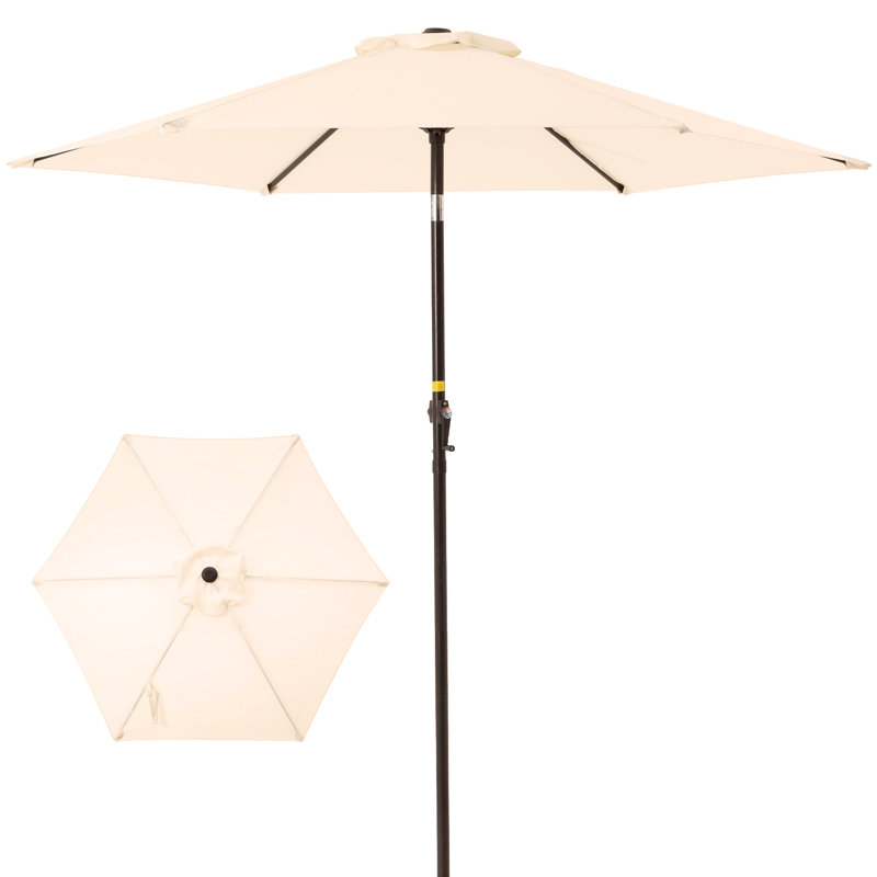 Patio Umbrella Outdoor Table Market Umbrella with Push Button Tilt & Crank