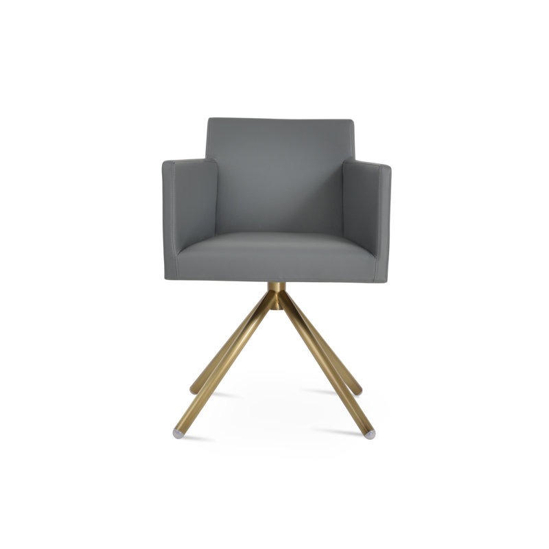 Fauteuil Harpoint, Gris, Laiton