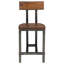 Chaises à hauteur de comptoir 2 pièces, industriel rustique, brun et bronze industriel et chaises, 2 pièces, meubles en bois industriel