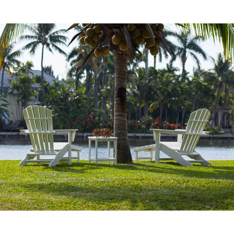 POLYWOOD Palm Coast Ultimate Adirondack 3-Piece Set, White