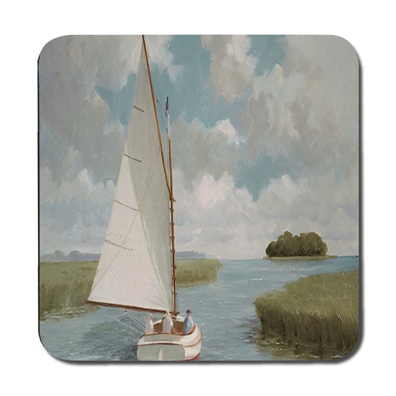 Sailboat Landscape Placemat And Coaster Set For Dining Table