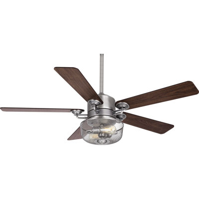 Ventilateur de plafond standard à 5 pales de 54 po avec télécommande et ensemble d'éclairage inclus Anlly