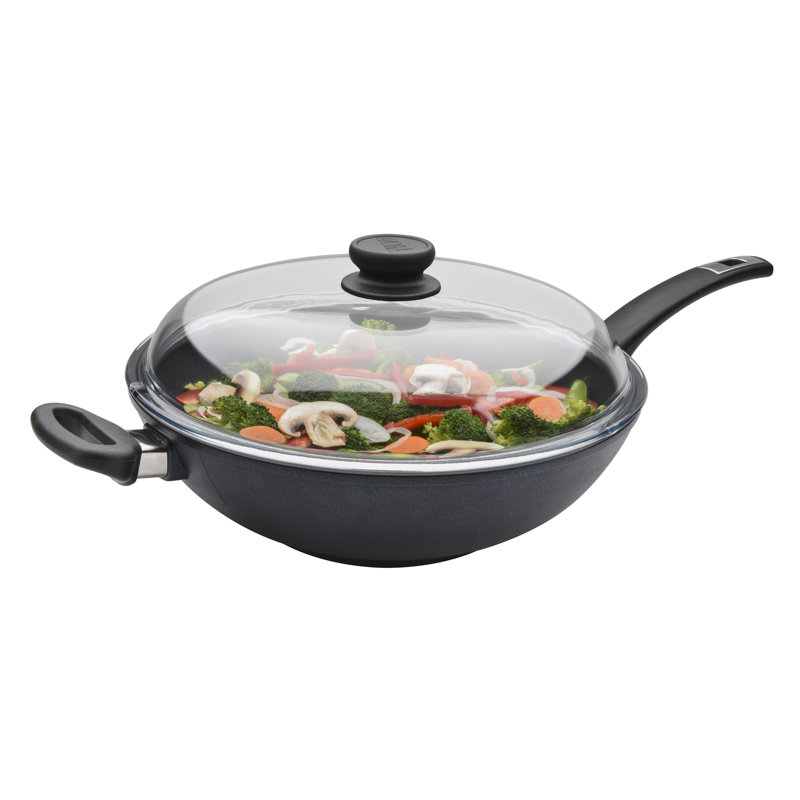 Ultimate 5-Quart Nonstick Cast Aluminum Wok with Glass Lid