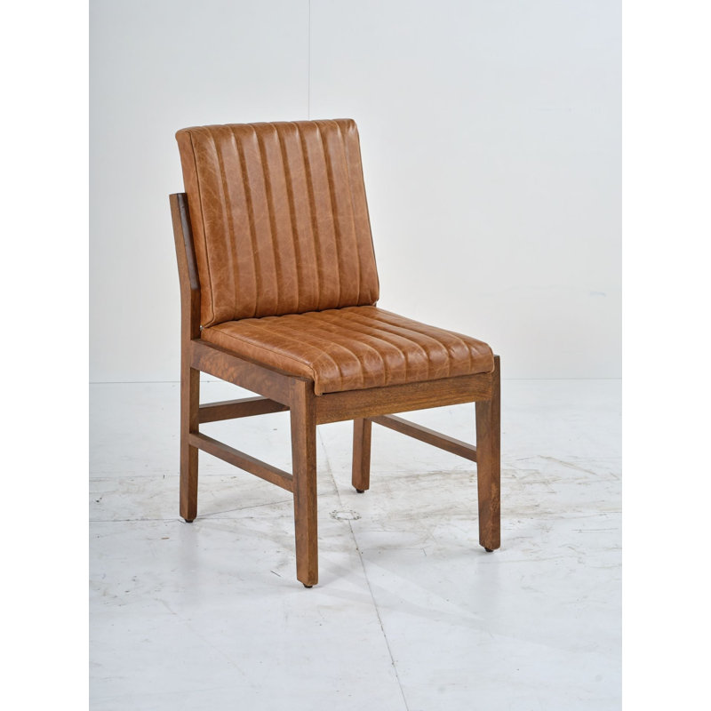 Vance Leather Armless Dining Chair 2PC